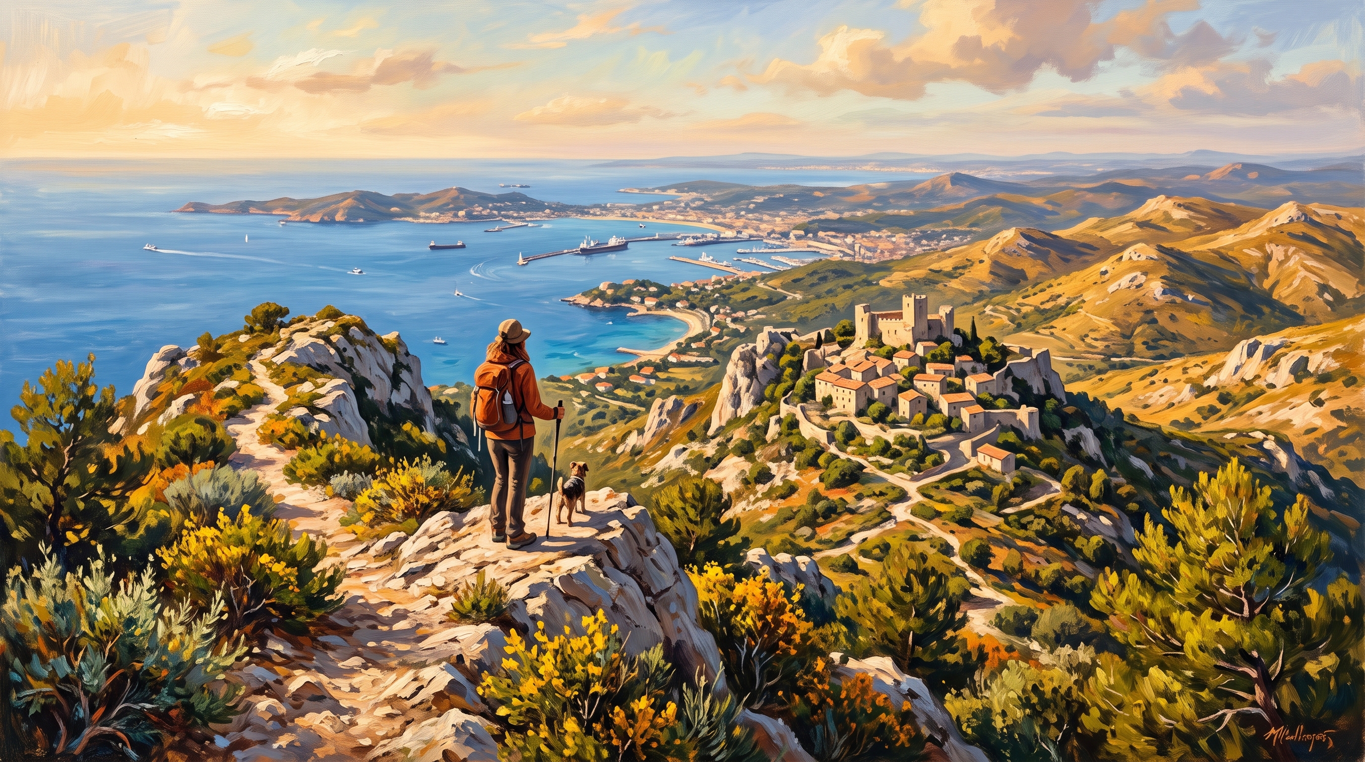Randonnées à Évenos, panorama sur la rade de Toulon