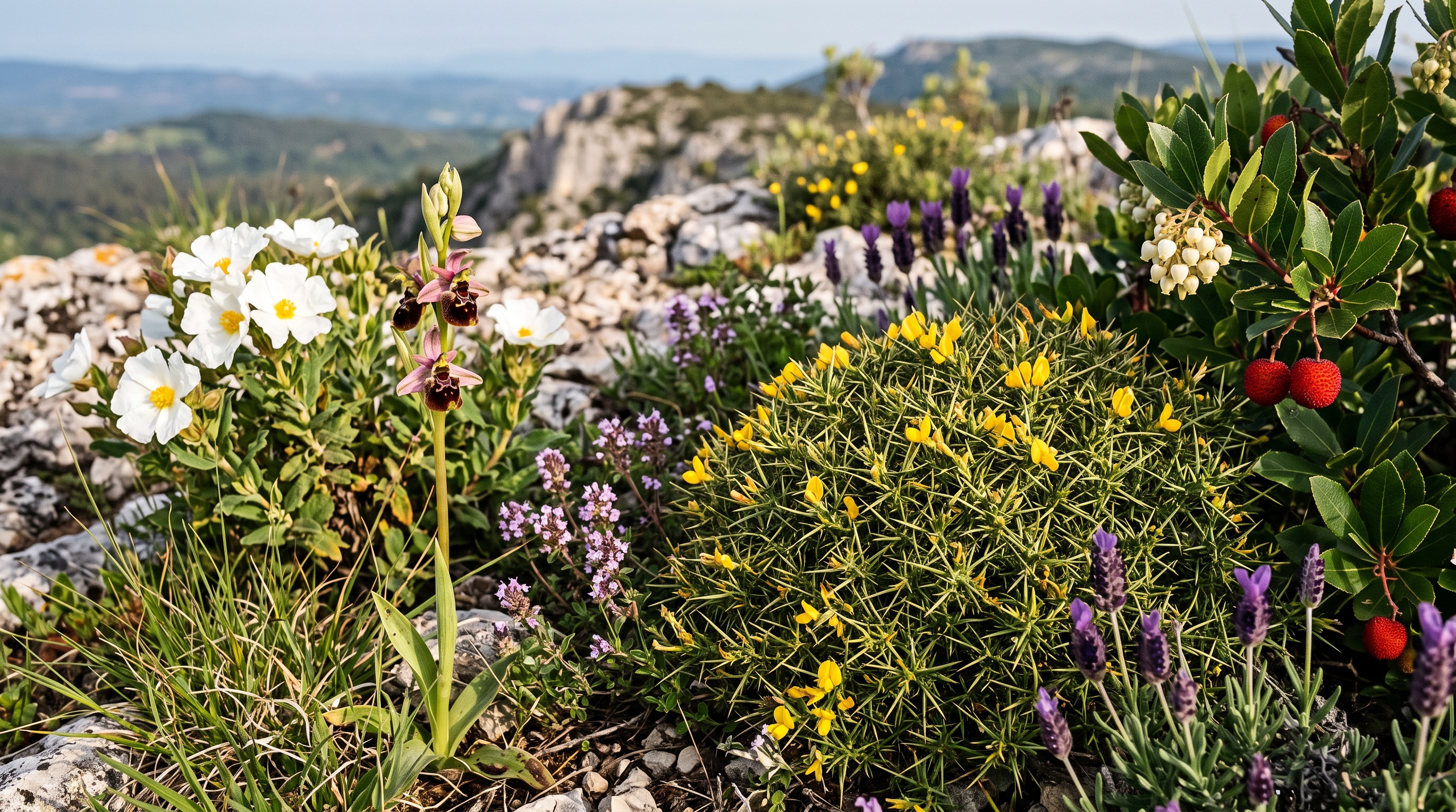 Paysage naturel d'Évenos — garrigue provençale
