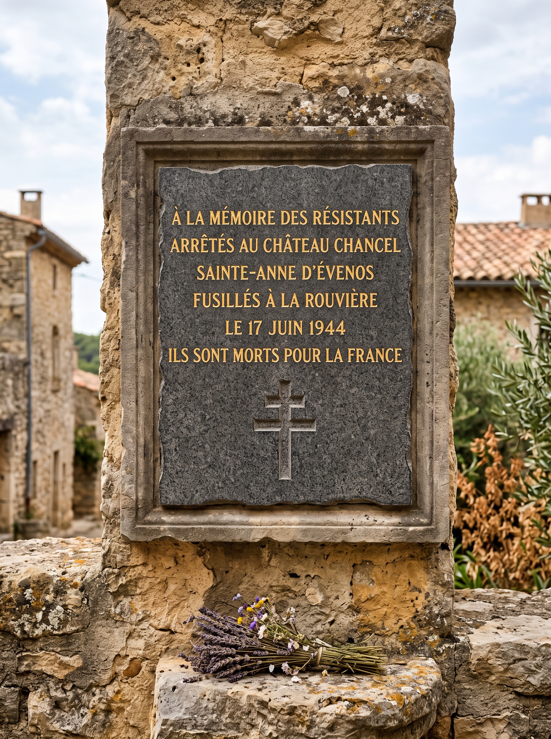 Chateau chancel plaque