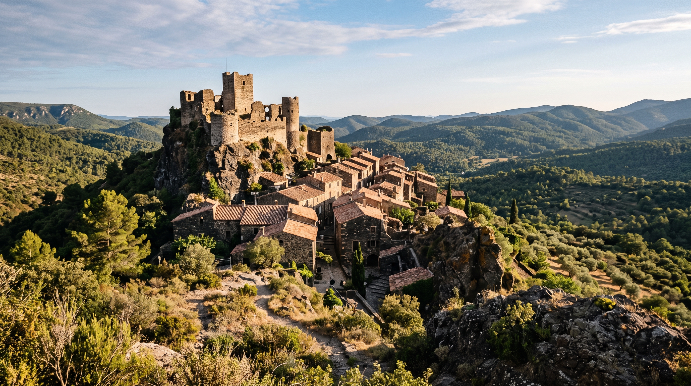 Le village perché d'Évenos en roche basaltique