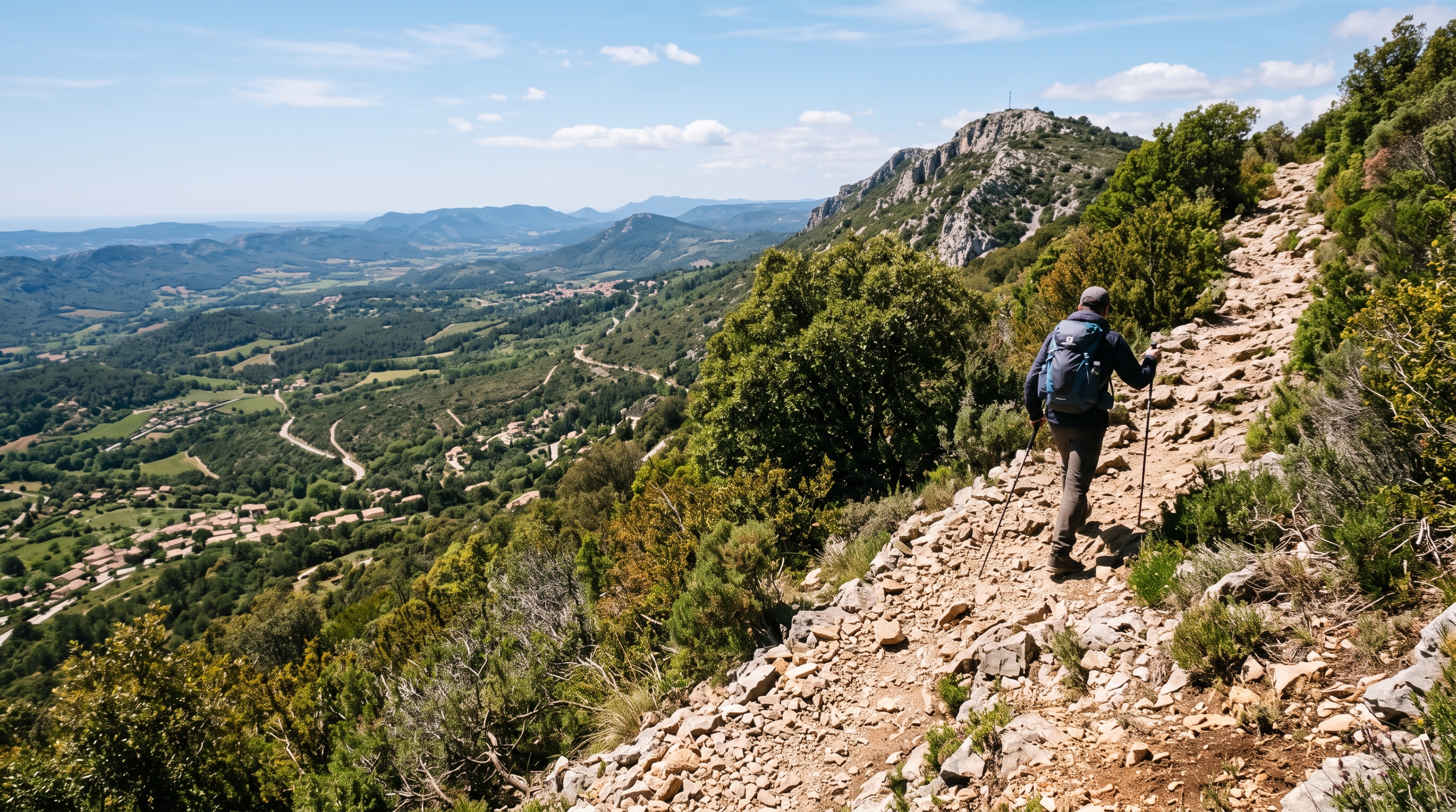 Sentier de randonnée vers le Mont Caume depuis le Broussan